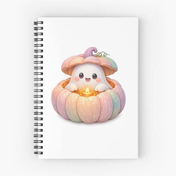 Item preview, Pumpkin Cozy Ghost – Soft Pastel Kawaii Halloween Spirit designed and sold by Sommium .