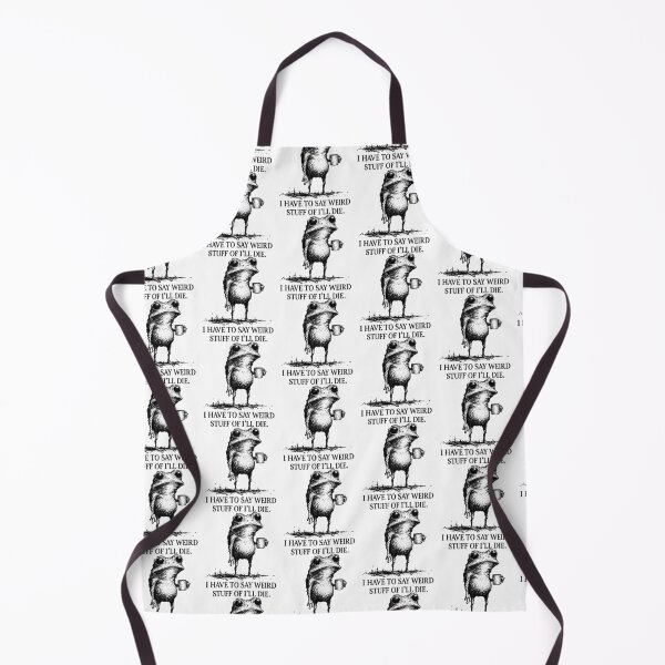 Item preview, I Have to Say Weird Stuff Or I'll Die Frog Drinking Coffee designed and sold by CamilleNorris.