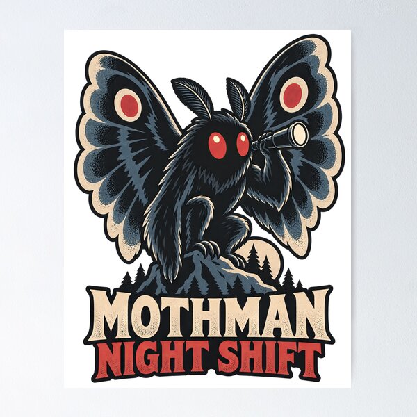Item preview, Mothman Night Shift designed and sold by thefreezoneart.