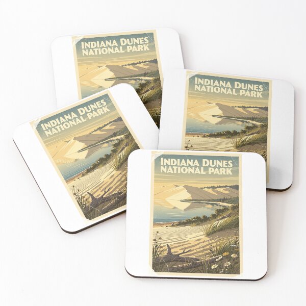 Item preview, Indiana Dunes National Park Vintage Travel Art designed and sold by Teelogic.
