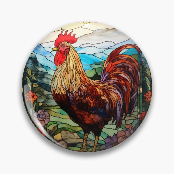 Item preview, Rooster Stained Glass Art  designed and sold by pinkal.