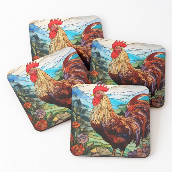 Item preview, Rooster Stained Glass Art  designed and sold by pinkal.
