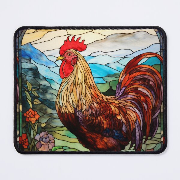 Item preview, Rooster Stained Glass Art designed and sold by pinkal.
