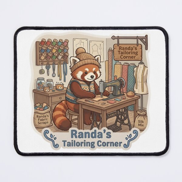 Item preview, Cute Red Panda Tailor – Randa's Tailoring Corner Sewing Gift designed and sold by Isliath.