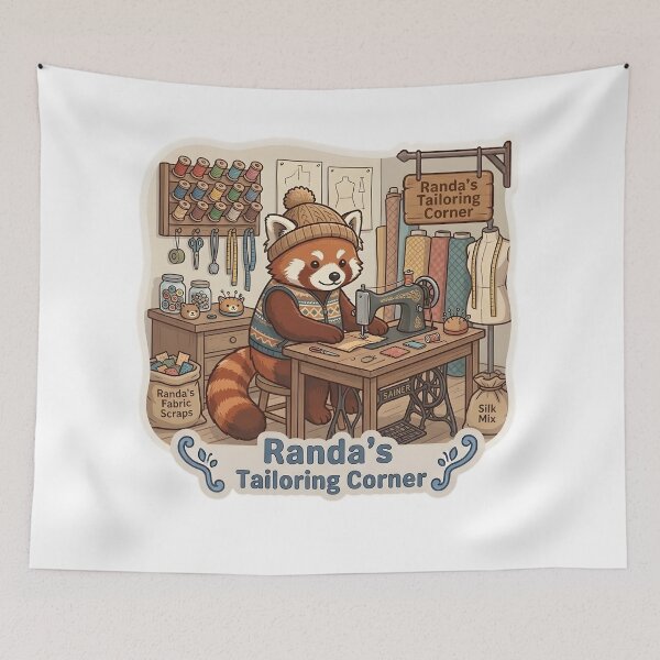 Item preview, Cute Red Panda Tailor – Randa's Tailoring Corner Sewing Gift designed and sold by Isliath.