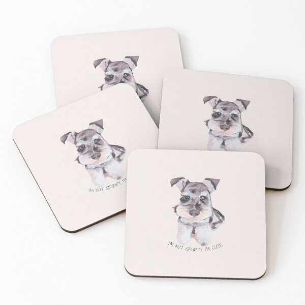 Item preview, Cute Schnauzer Dog Painting with Funny Quote designed and sold by viviwildpaint.