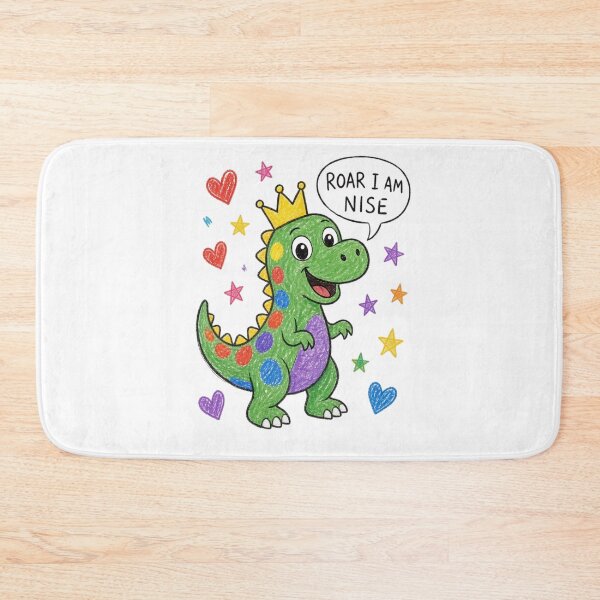 Item preview, Cute Roar I Am Nice Crown Dinosaur Art designed and sold by Pawfect Vibes Hub.