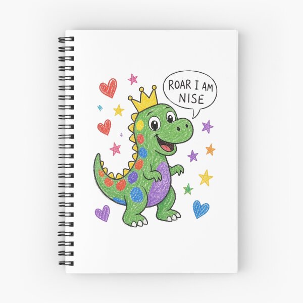 Item preview, Cute Roar I Am Nice Crown Dinosaur Art designed and sold by Pawfect Vibes Hub.