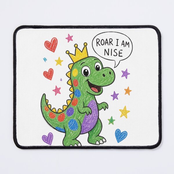 Item preview, Cute Roar I Am Nice Crown Dinosaur Art designed and sold by Pawfect Vibes Hub.