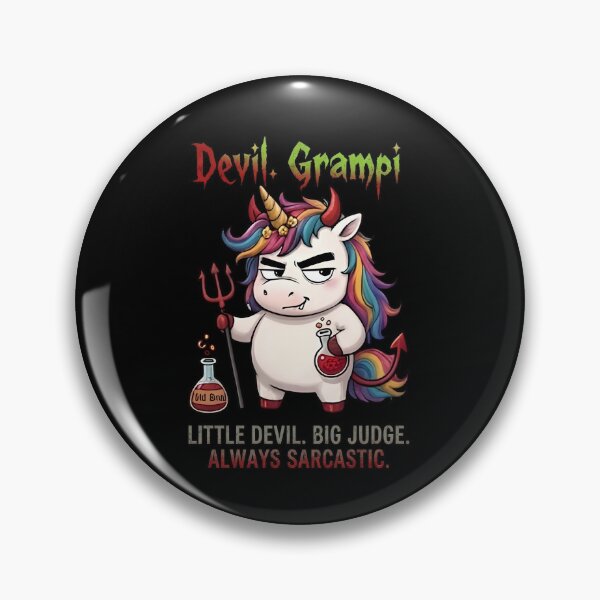 Item preview, Devil Grampi Little Devil Big Judge Funny Halloween Unicorn designed and sold by Sitred123.