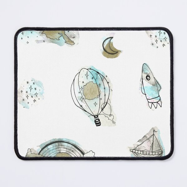 Item preview, Dreamy Sky Sticker Sheet - Hot Air Balloon, Rocket Ship, Moon & Rainbow Stickers designed and sold by FaireWaveArt.