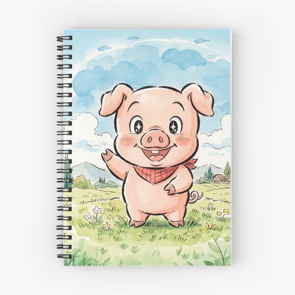 Item preview, Smiling Piglet Anime Style Art designed and sold by Home Decor Art.