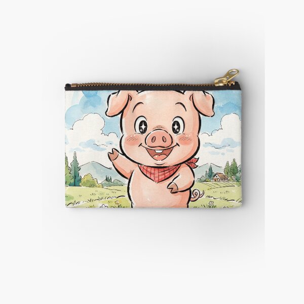 Item preview, Smiling Piglet Anime Style Art designed and sold by Home Decor Art.