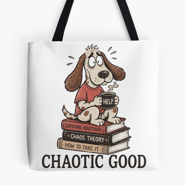 Item preview, Chaotic Good Anxious Dog Reading Books designed and sold by 4Titik.