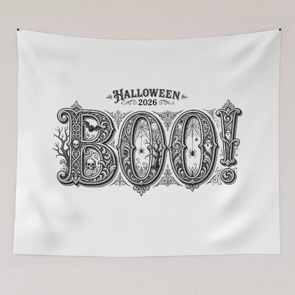 Item preview, Boo Victorian Ornate Engraving Typography designed and sold by DarkOriginArts.