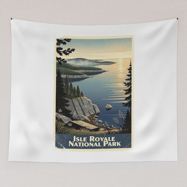 Item preview, Isle Royale National Park Vintage Travel Art designed and sold by Teelogic.