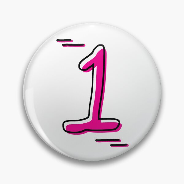 Item preview, Number 1 - Bold Pink Artistic Numeral Design designed and sold by Dyche Studio.