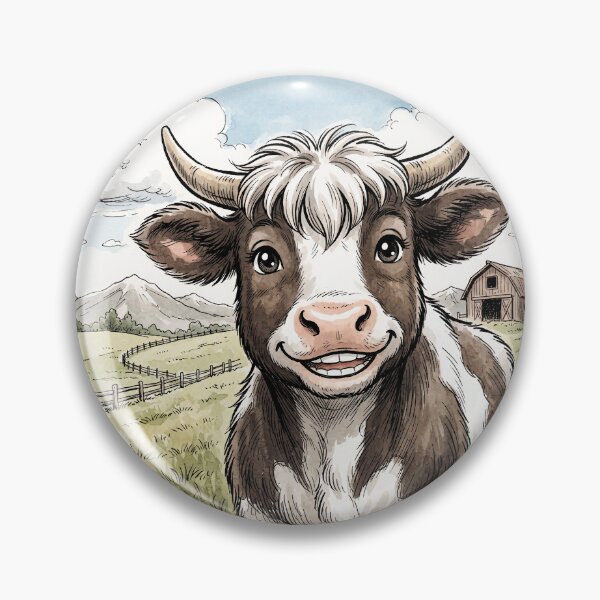 Item preview, Shetland Cow Smiling Anime Style designed and sold by Home Decor Art.