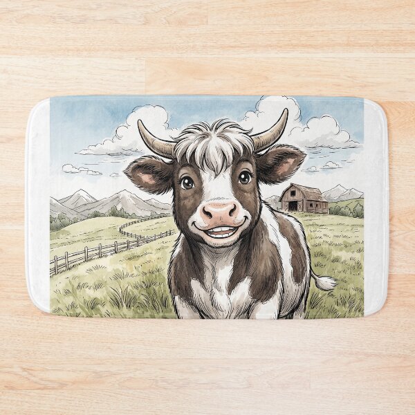 Item preview, Shetland Cow Smiling Anime Style designed and sold by Home Decor Art.