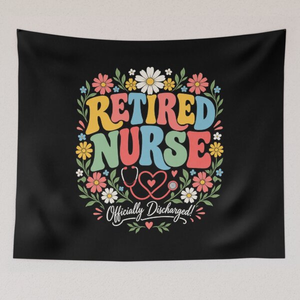 Item preview, Retired Nurse Retirement Officially Discharged Flowers Nurse T-Shirt – Retired Nurse Gift, Nursing Retirement Graphic designed and sold by Trendably.