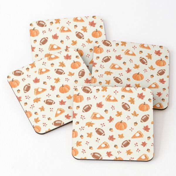 Item preview, Watercolor Fall Football Pumpkin Pie & Autumn Leaves designed and sold by Luv4tete.