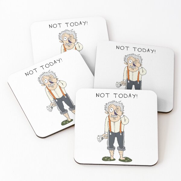 Item preview, Not Today Sticker | Sarcastic Grandpa Cartoon & Refusal Meme designed and sold by MyxaART.