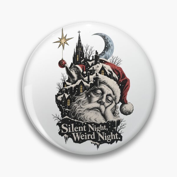 Item preview, Silent Night Weird Night Sleeping Santa Winter Village Art designed and sold by zzz888.