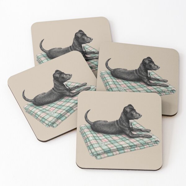 Item preview, Finley Holmes on His Tartan - Black Pup on Green Plaid Blanket designed and sold by Finley Holmes The Country Hound.