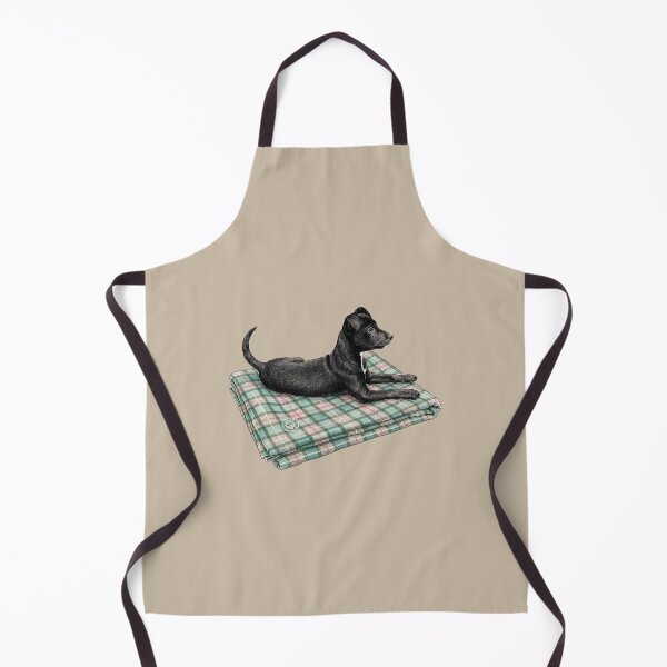 Item preview, Finley Holmes on His Tartan - Black Pup on Green Plaid Blanket designed and sold by Finley Holmes The Country Hound.