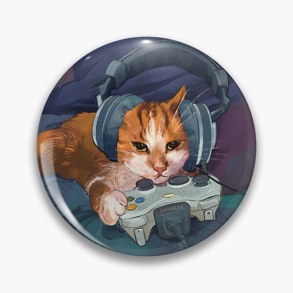 Item preview, Gamer Cat Illustration - Second Design in the Series for Gaming Enthusiasts designed and sold by satawis.