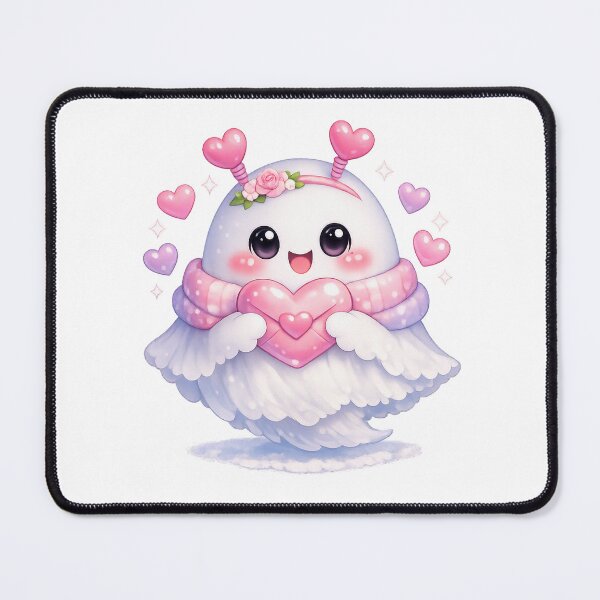 Item preview, Valentine Heart Ghost – Soft Pastel Kawaii Love Spirit designed and sold by Sommium .