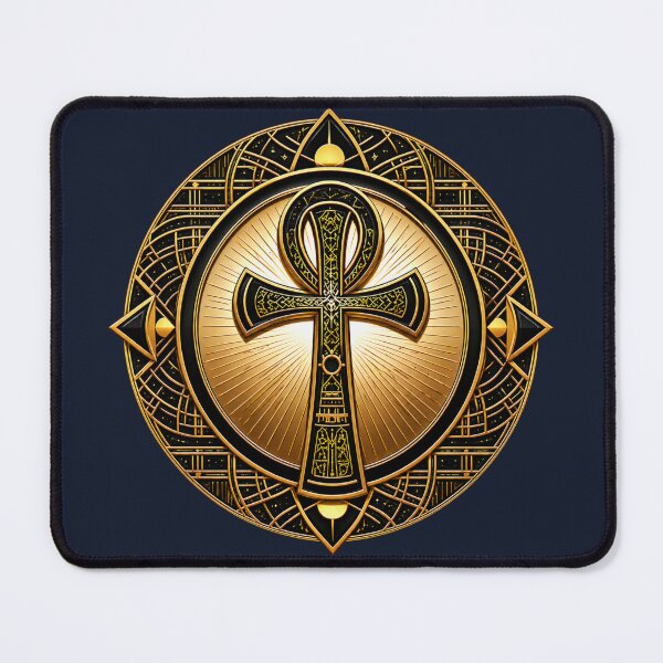 Item preview, Ancient Egyptian Ankh Symbol with Intricate Geometric Design - African Spirituality Art designed and sold by 'VARI'.
