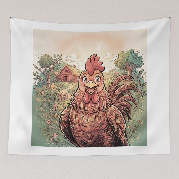 Item preview, Smiling Rooster Anime Style designed and sold by Home Decor Art.