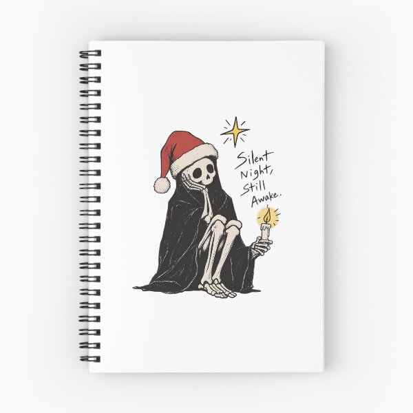 Item preview, Silent Night Still Awake Santa Hat Skeleton Gothic Christmas Art designed and sold by zzz888.