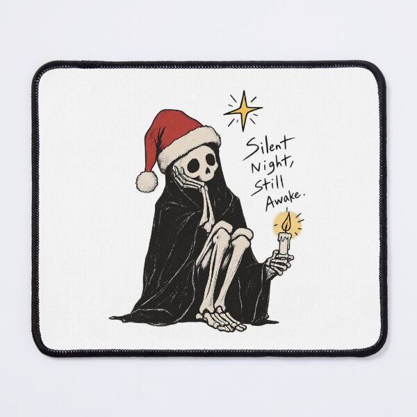 Item preview, Silent Night Still Awake Santa Hat Skeleton Gothic Christmas Art designed and sold by zzz888.