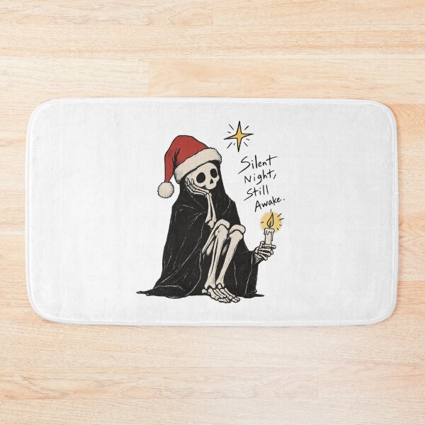 Item preview, Silent Night Still Awake Santa Hat Skeleton Gothic Christmas Art designed and sold by zzz888.