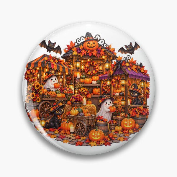 Item preview, Enchanted Pumpkin Square – Gothic Autumn Village designed and sold by Clothes With Smiling Animals Walt Gral.