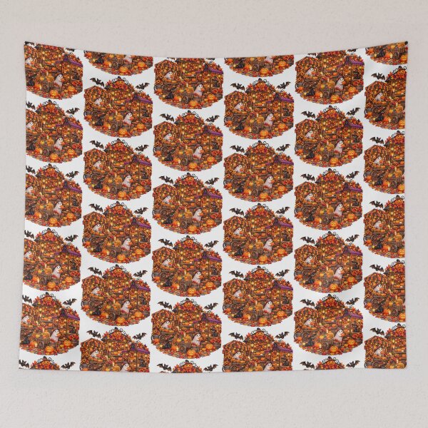 Item preview, Enchanted Pumpkin Square – Gothic Autumn Village designed and sold by Clothes With Smiling Animals Walt Gral.