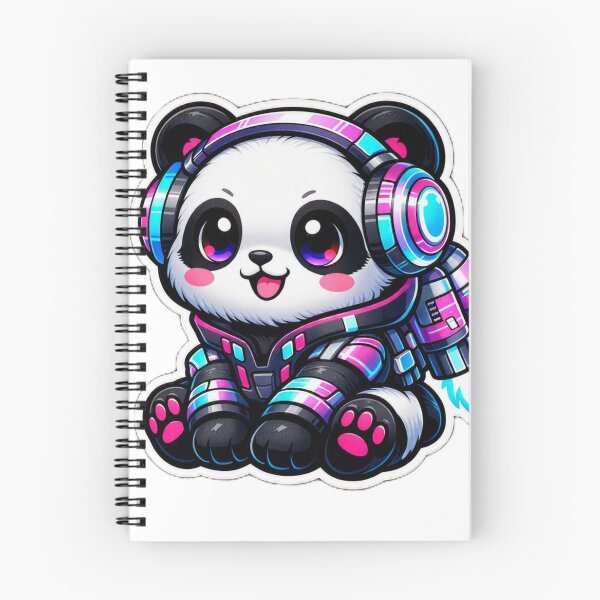 Item preview, Kawaii Cyberpunk Panda Sticker - Cute Neon Gaming Tech Bear Decal designed and sold by CyberPaws Art.