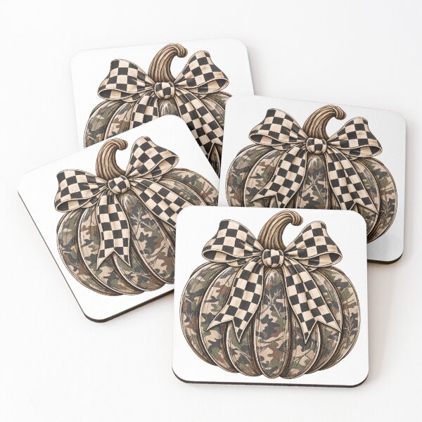 Item preview, Camo Pumpkin with Checkered Bow | Rustic Fall Hunting Autumn Design designed and sold by Uniquememorable.