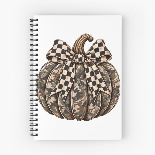 Item preview, Camo Pumpkin with Checkered Bow | Rustic Fall Hunting Autumn Design designed and sold by Uniquememorable.