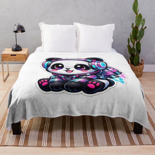 Item preview, Kawaii Cyberpunk Panda Sticker - Cute Neon Gaming Tech Bear Decal designed and sold by CyberPaws Art.