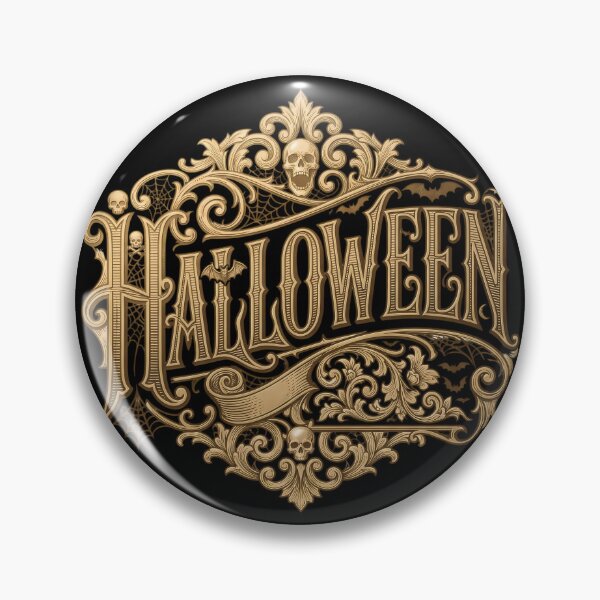 Item preview, Gold Halloween Victorian Ornate Engraving designed and sold by DarkOriginArts.