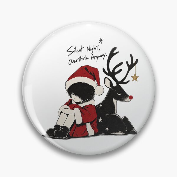 Item preview, Silent Night Overthink Anyway Cute Holiday Reindeer designed and sold by zzz888.