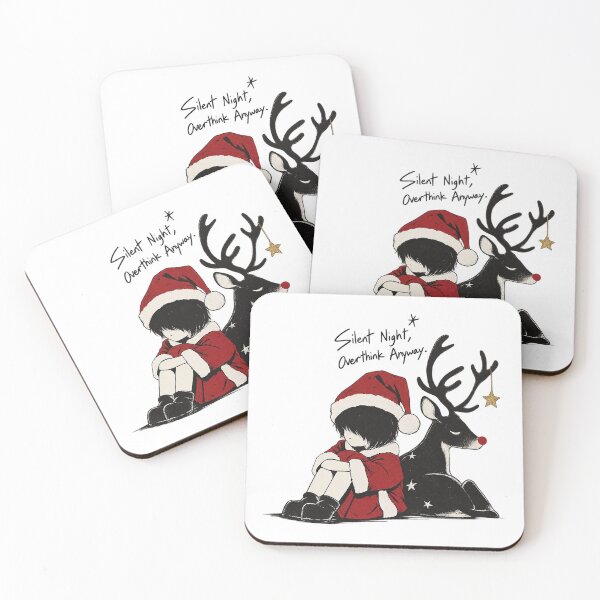 Item preview, Silent Night Overthink Anyway Cute Holiday Reindeer designed and sold by zzz888.