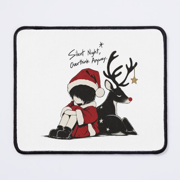 Item preview, Silent Night Overthink Anyway Cute Holiday Reindeer designed and sold by zzz888.