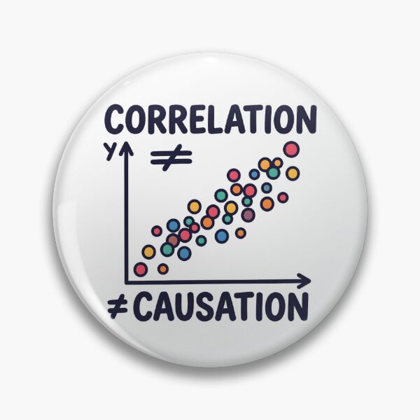 Item preview, Correlation Not Equal Causation Quote Illustration designed and sold by Brain Fog Lab.