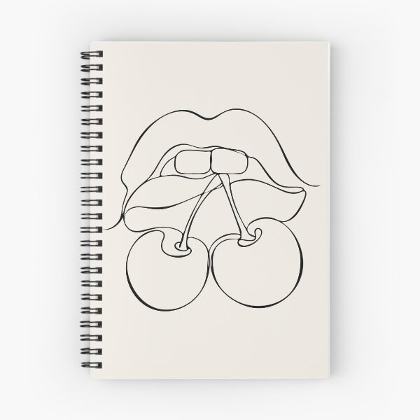 Item preview, Cherry Lips Line Drawing - Minimalist One Line Art designed and sold by FemmePod.