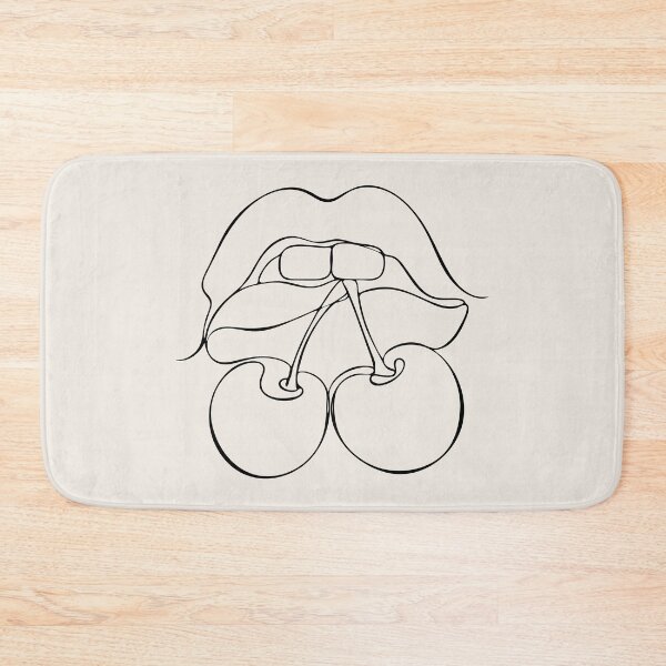Item preview, Cherry Lips Line Drawing - Minimalist One Line Art designed and sold by FemmePod.