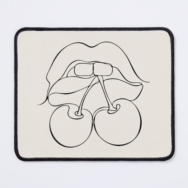 Item preview, Cherry Lips Line Drawing - Minimalist One Line Art designed and sold by FemmePod.